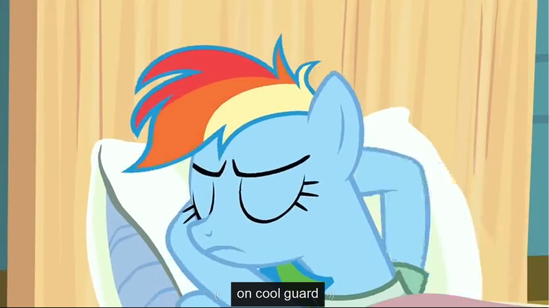 Size: 1680x944 | Tagged: bed, derpibooru import, eyes closed, hospital gown, lowres, meme, rainbow dash, read it and weep, safe, screencap, youtube caption