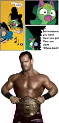 Size: 712x1481 | Tagged: cheerilee, chris benoit, cloverleaf, derpibooru import, exploitable meme, idw, meme, our lady peace, safe, spoiler:comic, spoiler:comic29, surprise entrance meme, this will end in tears, wrestling