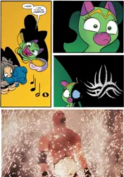 Size: 768x1088 | Tagged: bill goldberg, cheerilee, cloverleaf, derpibooru import, goldberg, safe, spoiler:comic, spoiler:comic29, surprise entrance meme, wcw, wwe