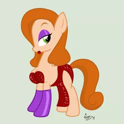 Size: 827x827 | Tagged: artist:favius, breasts, chestbreasts, clothes, derpibooru import, dress, female, jessica rabbit, misplaced boobs, ponified, quadrupedal chest boobs, safe, simple background, solo, wat, what has science done, who framed roger rabbit