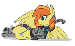 Size: 3200x1970 | Tagged: suggestive, artist:erthilo, derpibooru import, oc, oc:graceful sunrise, unofficial characters only, pegasus, pony, semi-anthro, fallout equestria, armor, belly button, clothes, earring, enclave, female, grand pegasus enclave, panties, piercing, powered exoskeleton, sketch, solo, solo female, striped underwear, thong, unconvincing armor, underwear, wide hips