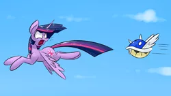 Size: 1920x1080 | Tagged: safe, derpibooru import, twilight sparkle, twilight sparkle (alicorn), alicorn, pony, derpin daily, blue shell, crossover, female, mare, mario kart, super mario bros., this will end in pain, wallpaper