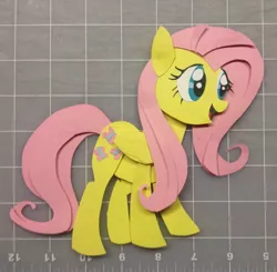 Size: 979x960 | Tagged: artist:gopherfrog, craft, cutout, cut paper, derpibooru import, fluttershy, handmade, open mouth, paper, papercraft, photo, safe, shadowbox, smiling, solo