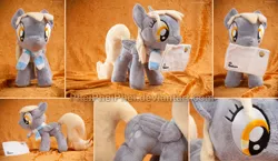 Size: 4000x2312 | Tagged: safe, artist:pheiplushies, derpibooru import, derpy hooves, pegasus, pony, clothes, female, irl, letter, mare, photo, plushie, scarf