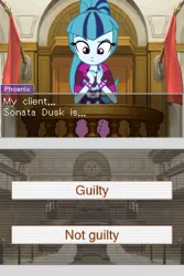 Size: 800x1200 | Tagged: safe, derpibooru import, sonata dusk, equestria girls, rainbow rocks, ace attorney, courtroom, crossover, dialogue