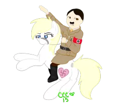 Size: 2600x2200 | Tagged: safe, artist:clipclopcapall, derpibooru import, oc, oc:aryanne, unofficial characters only, earth pony, human, pony, adolf hitler, armband, clothes, female, germany, heart, heil, human on pony action, interspecies, mount, nazi, rearing, riding, salute, swastika, uniform, we are going to heil