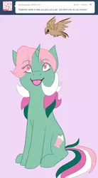 Size: 600x1085 | Tagged: artist:kourabiedes, ask, ask fizzy, bird, derpibooru import, fizzy, g1, safe, solo, tumblr