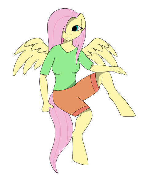 Size: 1829x2109 | Tagged: anthro, artist:fred7162, derpibooru import, fluttershy, safe, solo