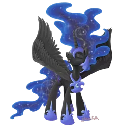 Size: 900x928 | Tagged: artist:glacialfalls, derpibooru import, nightmare moon, safe, simple background, solo, spread wings, transparent background