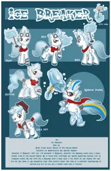Size: 5117x7853 | Tagged: safe, artist:xwhitedreamsx, derpibooru import, oc, oc:ice breaker, unofficial characters only, crystal pony, pony, unicorn, absurd resolution, clothes, dress, gala dress, gala suit, ice, male, rainbow power, rainbow power-ified, reference sheet, stallion