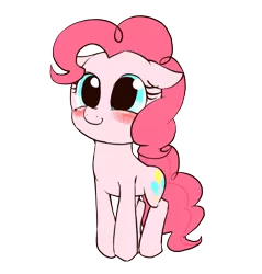 Size: 960x1003 | Tagged: safe, artist:monon0, derpibooru import, pinkie pie, pony, blushing, cute, diapinkes, floppy ears, pixiv, simple background, solo, transparent background