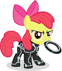 Size: 1500x1719 | Tagged: apple bloom, artist:capt-nemo, crossover, derpibooru import, safe, solo, tron, tron legacy