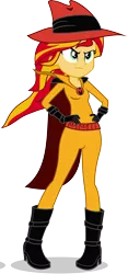 Size: 1084x2318 | Tagged: safe, artist:punzil504, derpibooru import, edit, mare do well, sunset shimmer, equestria girls, clothes, cosplay, costume, crossover, darkwing duck, negaduck, negamare, simple background, transparent background, vector
