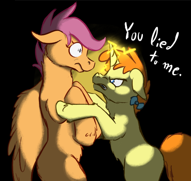 Size: 616x584 | Tagged: artist:donlawride, derpibooru import, older, pumpkin cake, safe, scootaloo