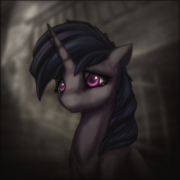 Size: 1600x1606 | Tagged: safe, artist:anemonepetal, derpibooru import, twilight sparkle, twilight sparkle (alicorn), alicorn, pony, bust, colored, colored pupils, crying, depressed, female, mare, sad, solo, tears of pain