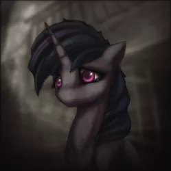 Size: 1600x1606 | Tagged: safe, artist:anemonepetal, derpibooru import, twilight sparkle, twilight sparkle (alicorn), alicorn, pony, bust, colored, colored pupils, crying, depressed, female, mare, sad, solo, tears of pain