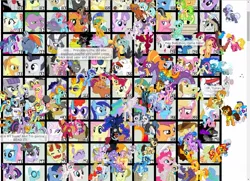 Size: 1276x923 | Tagged: safe, derpibooru import, all aboard, aloe, apple bloom, applejack, aunt orange, babs seed, berry punch, berryshine, big macintosh, blossomforth, blues, bon bon, braeburn, bulk biceps, carrot cake, carrot top, cheerilee, cheese sandwich, cherry berry, cherry jubilee, chickadee, cranky doodle donkey, cup cake, daring do, diamond tiara, discord, doctor whooves, donut joe, featherweight, flam, flash sentry, fleetfoot, fleur-de-lis, flim, flitter, fluttershy, gilda, golden harvest, granny smith, hoity toity, iron will, jesús pezuña, king sombra, lightning dust, lily, lily valley, little strongheart, lord tirek, lotus blossom, lyra heartstrings, lyrica lilac, maud pie, mayor mare, minuette, ms. harshwhinny, ms. peachbottom, noteworthy, nurse coldheart, nurse redheart, nurse snowheart, octavia melody, philomena, photo finish, pinkie pie, pipsqueak, princess cadance, princess celestia, princess luna, queen chrysalis, rainbow dash, rarity, roseluck, rover, rumble, scootaloo, shining armor, silver spoon, snails, snips, soarin', spike, spitfire, steven magnet, suri polomare, sweetie belle, sweetie drops, thunderlane, time turner, trixie, twilight sparkle, twilight sparkle (alicorn), twilight velvet, twist, zecora, alicorn, bat pony, buffalo, diamond dog, donkey, earth pony, gryphon, minotaur, pegasus, pony, unicorn, zebra, derpibooru, cutie mark crusaders, desktop ponies, everypony, mane seven, mane six, meta, royal guard, wall of tags