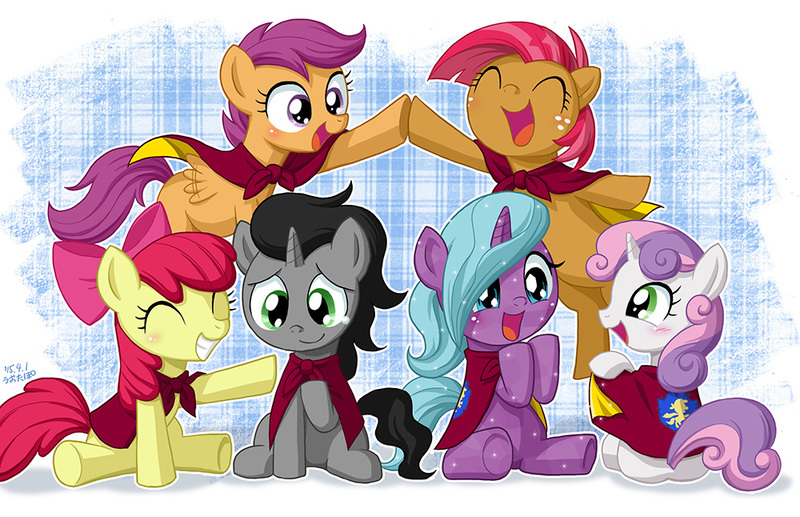 Size: 1000x646 | Tagged: safe, artist:uotapo, derpibooru import, idw, apple bloom, babs seed, king sombra, radiant hope, scootaloo, sweetie belle, earth pony, pegasus, pony, unicorn, spoiler:comic, spoiler:comicfiendshipismagic1, adorababs, adorabloom, colt, colt sombra, cute, cutealoo, cutie mark crusaders, daaaaaaaaaaaw, diasweetes, female, filly, good end, hopabetes, male, sombradorable, uotapo is trying to murder us