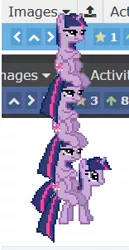 Size: 156x303 | Tagged: derpibooru import, desktop ponies, multeity, ponies riding ponies, ponies riding ponies riding ponies, ponies riding ponies riding ponies riding ponies, safe, sitting, sparkle sparkle sparkle, tower of pony, twilight sparkle, twilight stackle