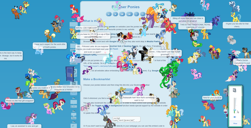 Size: 1897x966 | Tagged: safe, derpibooru import, screencap, aloe, apple fritter, applejack, big macintosh, bon bon, caramel, dinky hooves, flam, flim, granny smith, hoity toity, lotus blossom, mane-iac, maud pie, minuette, pinkie pie, pipsqueak, prince blueblood, princess celestia, princess luna, rainbow dash, rarity, roseluck, scootaloo, sweetie belle, sweetie drops, twilight sparkle, twilight sparkle (alicorn), vinyl scratch, alicorn, diamond dog, earth pony, pegasus, pony, unicorn, apple family member, browser ponies, clothes, costume, desktop ponies, night guard, pony quotes, shadowbolts, shadowbolts costume, sprite, text, wall of tags, windows