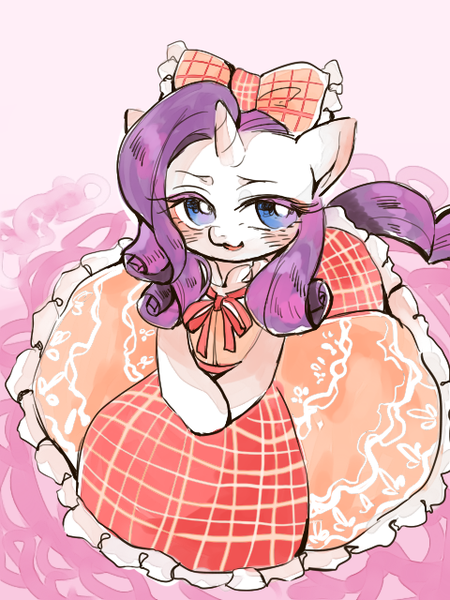 Size: 480x640 | Tagged: safe, artist:wan, derpibooru import, rarity, clothes, country lolita, dress, lolita fashion, solo