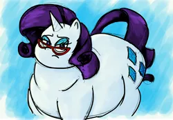 Size: 8280x5760 | Tagged: absurd resolution, artist:nanoblade, derpibooru import, fat, glasses, obese, raritubby, rarity, suggestive, unimpressed