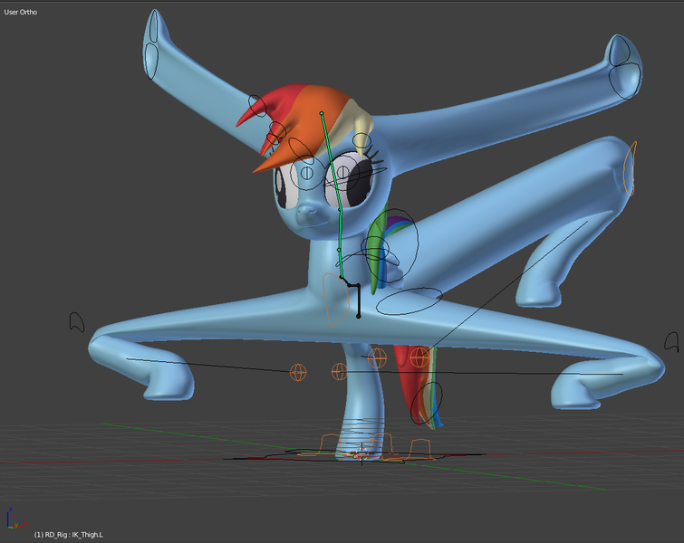 Size: 1137x903 | Tagged: safe, artist:3d thread, artist:creatorofpony, derpibooru import, rainbow dash, pegasus, pony, /mlp/, 3d, 3d model, abomination, blender, derp, female, mare, modified, not salmon, solo, wat