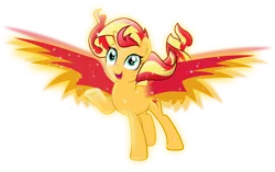 Size: 4792x3000 | Tagged: safe, artist:theshadowstone, derpibooru import, sunset shimmer, phoenix, pony, my past is not today, simple background, solo, sparkles, sunset phoenix, transparent background, wings