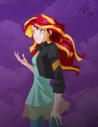 Size: 2550x3300 | Tagged: safe, artist:shinta-girl, derpibooru import, sunset shimmer, human, equestria girls, my past is not today, rainbow rocks, high res, humanized, solo