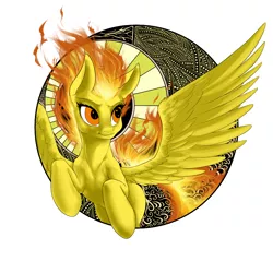 Size: 900x900 | Tagged: artist:aphexangel, ask stalkerloo, derpibooru import, mane of fire, modern art, nouveau, safe, solo, spitfiery, spitfire