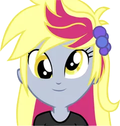 Size: 4594x4803 | Tagged: safe, artist:cejs94, derpibooru import, derpy hooves, equestria girls, life is a runway, rainbow rocks, absurd resolution, alternate hairstyle, happy, looking at you, simple background, solo, transparent background, vector