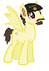 Size: 456x660 | Tagged: safe, artist:fireface82, derpibooru import, oc, oc:zacharias, unofficial characters only, bat pony, pony, beanie, beard, fangs, hat, luffyiscool, solo, the offspring, youtuber