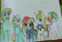 Size: 3680x2469 | Tagged: bluedash, crown, derpibooru import, female, male, oc, oc:goldrush, oc:star struck, offspring, parent:prince blueblood, parent:rainbow dash, parents:bluedash, prince blueblood, rainbow dash, safe, shipping, straight