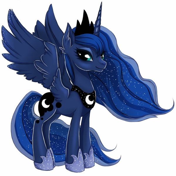 Size: 1300x1300 | Tagged: artist:screen, derpibooru import, ear fluff, princess luna, safe, simple background, solo, spread wings