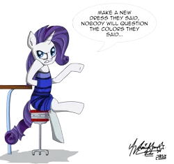 Size: 1840x1728 | Tagged: angry, artist:zsparkonequus, complaining, derpibooru import, exploitable meme, meme, old, old meme, rarity, safe, solo, the dress, white and gold or black and blue dress meme