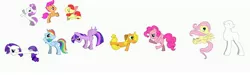 Size: 3476x1048 | Tagged: safe, derpibooru import, apple bloom, applejack, fluttershy, pinkie pie, rainbow dash, rarity, scootaloo, sweetie belle, twilight sparkle, twilight sparkle (alicorn), oc, oc:anonymous, alicorn, earth pony, pegasus, pony, unicorn, cutie mark crusaders, death, female, filly, mane six, mare