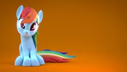 Size: 1920x1080 | Tagged: safe, artist:3d thread, artist:creatorofpony, derpibooru import, rainbow dash, /mlp/, 3d, 3d model, blender, cute, dashabetes, grin, looking at you, sitting, smiling, solo, squee, wallpaper