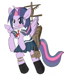 Size: 1821x2133 | Tagged: safe, artist:timorikawa, derpibooru import, twilight sparkle, twilight sparkle (alicorn), alicorn, pony, cosplay, crossover, female, fubuki, kantai collection, mare, pixiv, solo