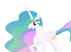 Size: 9150x6769 | Tagged: suggestive, artist:emu34b, derpibooru import, princess celestia, absurd resolution, drool, female, missing accessory, open mouth, show accurate, simple background, smiling, solo, solo female, tongue out, transparent background, vector