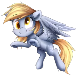 Size: 1740x1675 | Tagged: safe, artist:meotashie, derpibooru import, derpy hooves, pegasus, pony, ear fluff, female, fluffy, mare, simple background, smiling, solo, spread wings, transparent background, underhoof