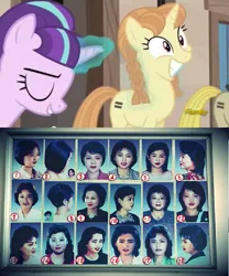 Size: 637x766 | Tagged: amber tresses, braid, derpibooru import, hairstyle, human, irl, irl human, north korea, photo, safe, screencap, stalin glimmer, starlight glimmer, the cutie map