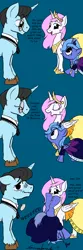 Size: 800x2400 | Tagged: artist:gavalanche, artist:glamador, clothes, colored, comic, cute, derpibooru import, dress, filly, gala dress, handstand, headstand, oc, pink-mane celestia, princess celestia, princess luna, safe, sisters, woona, younger