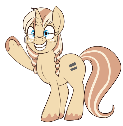 Size: 482x493 | Tagged: artist:lulubell, creepy smile, derpibooru import, equal cutie mark, glasses, grin, oc, oc:lulubell, safe, simple background, smiling, solo, the cutie map, transparent background, underhoof, unofficial characters only, vector, waving, wide eyes