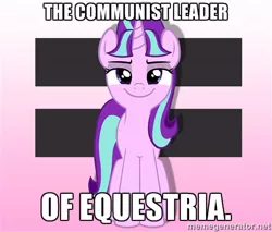 Size: 500x425 | Tagged: communism, derpibooru import, image macro, meme, safe, season 5, smug, smuglight glimmer, stalin glimmer, starlight glimmer, the cutie map