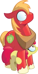 Size: 5177x9954 | Tagged: safe, artist:andypriceart, artist:gray-gold, derpibooru import, idw, apple bloom, big macintosh, earth pony, pony, .svg available, absurd resolution, adorabloom, cute, duck for cover, female, filly, hiding, male, simple background, stallion, stare, svg, transparent background, vector