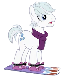 Size: 2040x2040 | Tagged: artist:shinjitoo, clothes, cute, cutie mark, derpibooru import, double diamond, safe, scarf, season 5, simple background, skiing, snow, snowflake, solo, the cutie map, transparent background