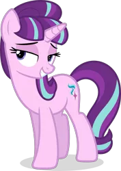 Size: 5000x7065 | Tagged: safe, artist:starlessnight22, derpibooru import, starlight glimmer, pony, unicorn, the cutie map, absurd resolution, bedroom eyes, cute, female, glimmerbetes, grin, lidded eyes, mare, simple background, smiling, solo, transparent background, vector