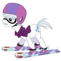 Size: 2040x2040 | Tagged: artist:shinjitoo, clothes, cute, cutie mark, derpibooru import, double diamond, male, safe, scarf, season 5, simple background, skiing, snow, solo, the cutie map, transparent background