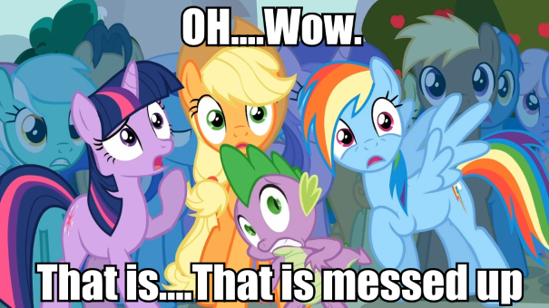 Size: 605x340 | Tagged: amethyst star, applejack, carrot top, cherry cola, cherry fizzy, coco crusoe, derpibooru import, golden harvest, image macro, lyra heartstrings, meme, minuette, pokey pierce, rainbow dash, rainbowshine, reaction image, safe, screencap, spike, twilight sparkle, twinkleshine