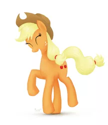 Size: 1186x1366 | Tagged: safe, artist:theflyingmagpie, derpibooru import, applejack, dancing, solo